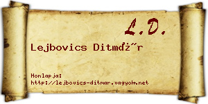 Lejbovics Ditmár névjegykártya