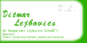 ditmar lejbovics business card
